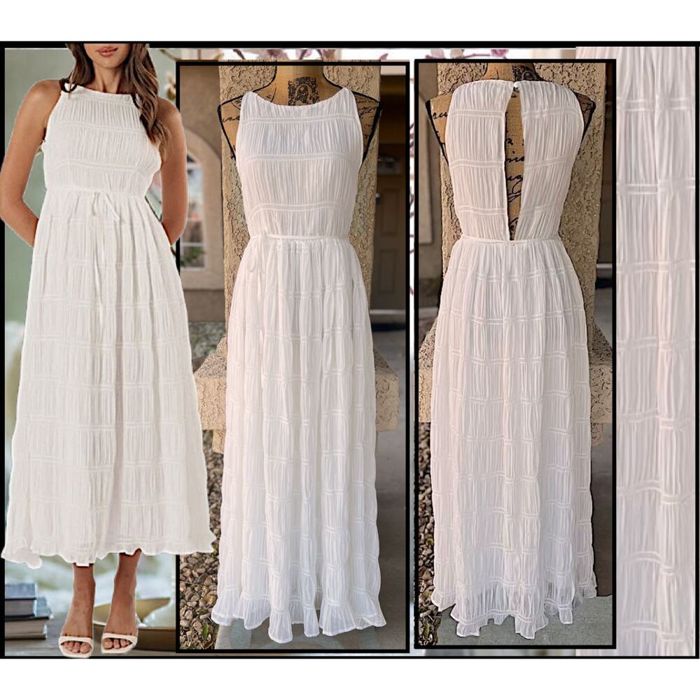 Petal & Pup Belted Ema Shirred Maxi A-Line Dress Size 10